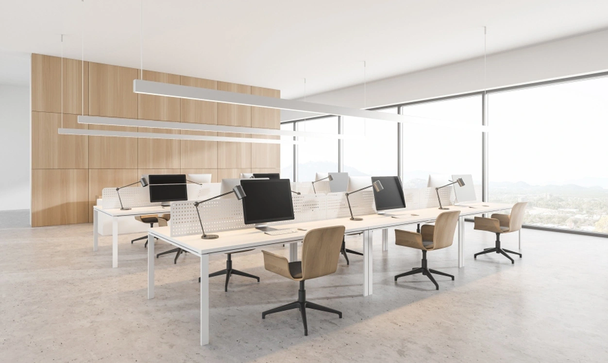 사무실 건물 및 작업 공간